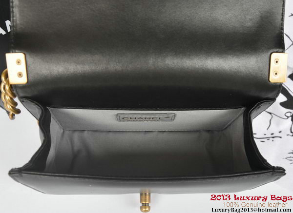 Boy Chanel Flap Shoulder Bag Python Leather A66094 Black