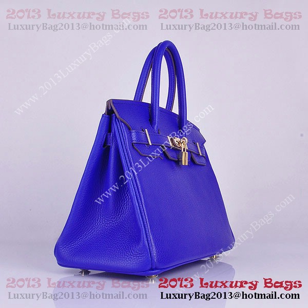 Hermes Birkin 30CM Tote Bag Blue Clemence Leather H6088 Gold