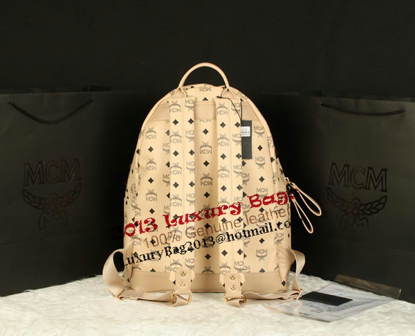 MCM Stark Backpack Jumbo in Calf Leather 8100 Apricot