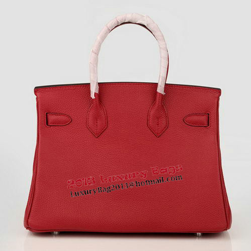Hermes Birkin 30CM Tote Bag Burgundy Original Leather H30 Silver
