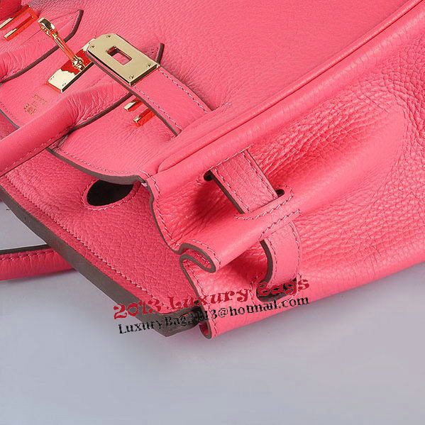 Hermes Birkin 30CM Tote Bags Pink Clemence Leather Gold