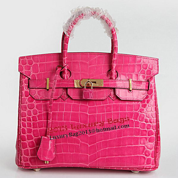 Hermes Birkin 30CM Tote Bags Peach Croco Leather Gold