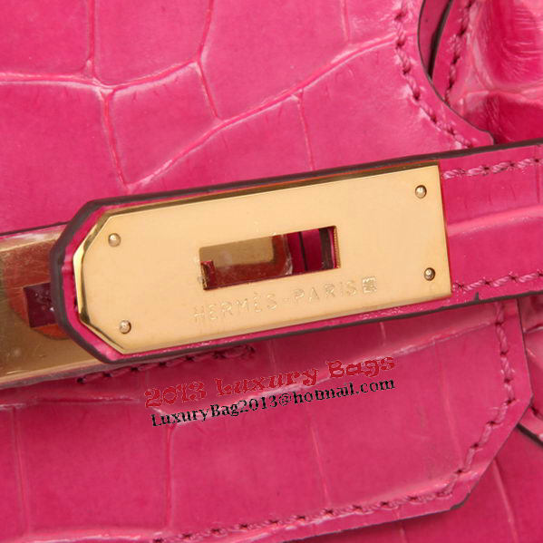 Hermes Birkin 30CM Tote Bags Peach Croco Leather Gold