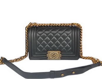 Chanel Boy Flap Shoulder Bag Black Original Lambskin Leather CHA67085 Gold