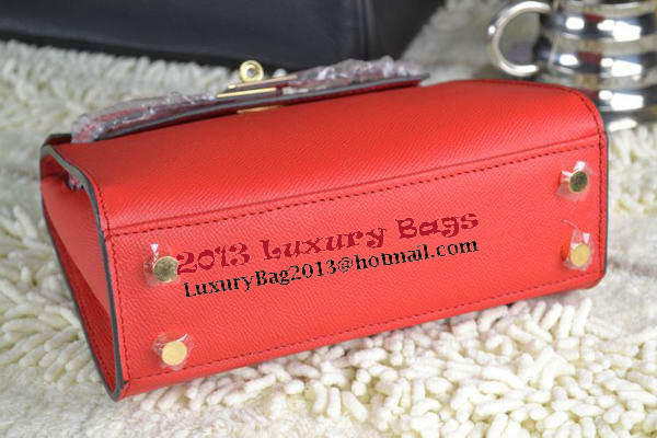 Hermes Kelly 22cm Tote Bag Calfskin Leather Red