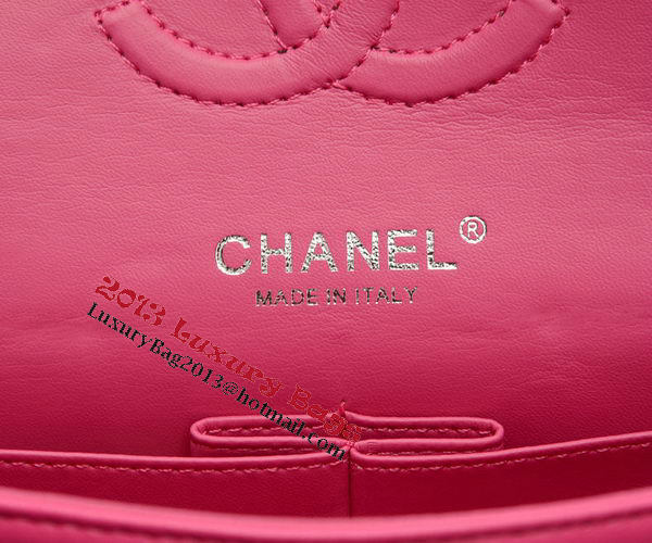 Chanel 2.55 Series Flap Bag Rose Sheepskin Leather A37586 Silver