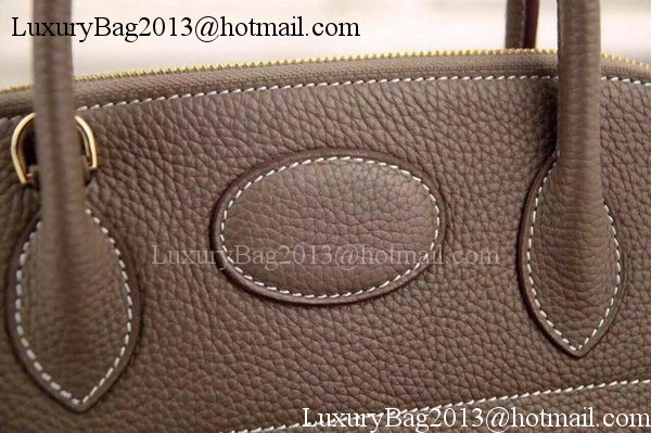 Hermes Bolide 37CM Calfskin Leather Tote Bag B1004 Grey