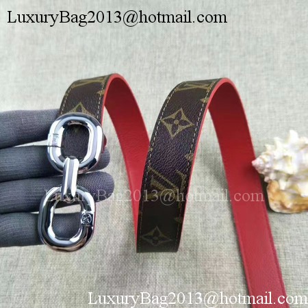 Louis Vuitton 30mm Brown Leather Belt M4226 Silver