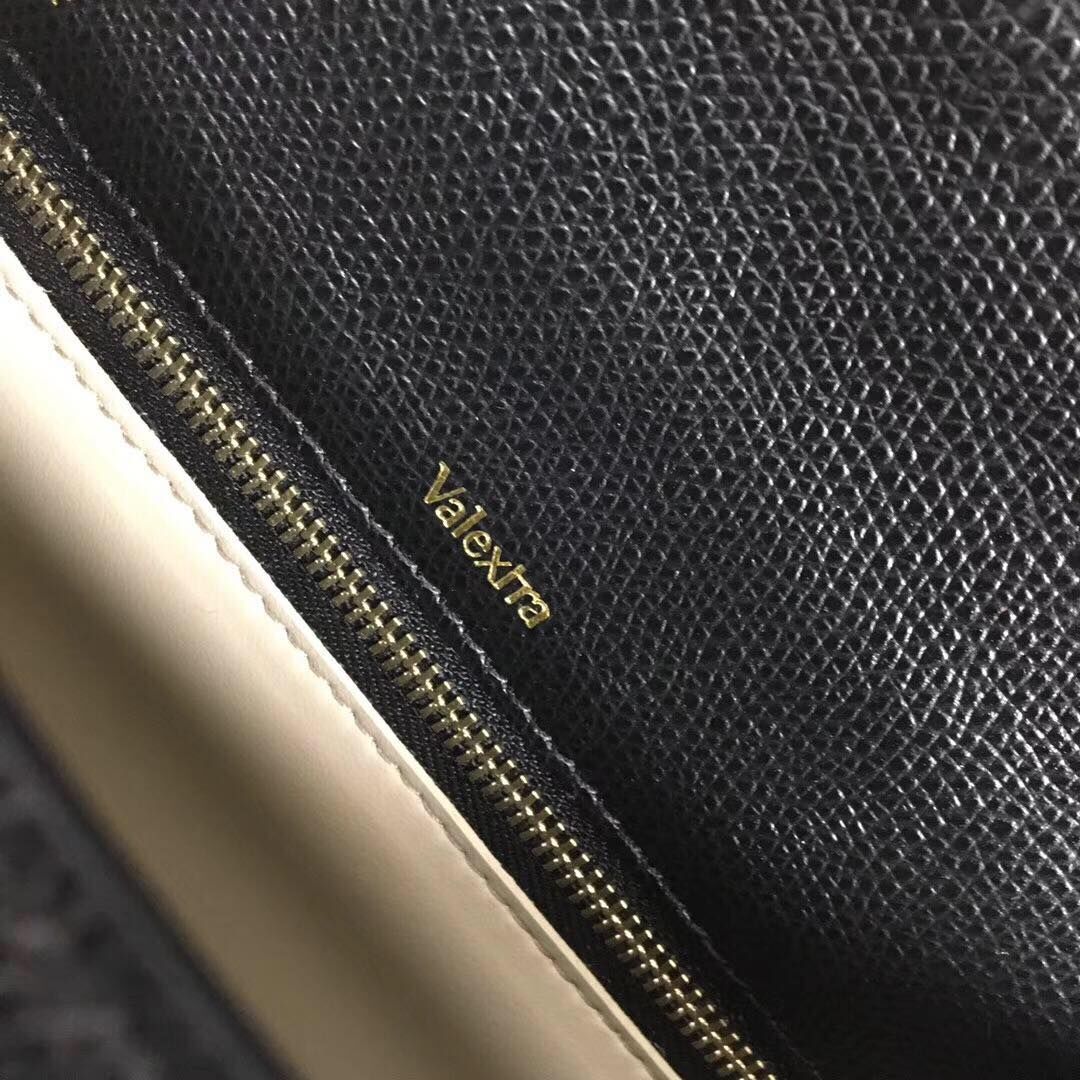 Valextra Calfskin Leather Shoulder Bag 408645 Black