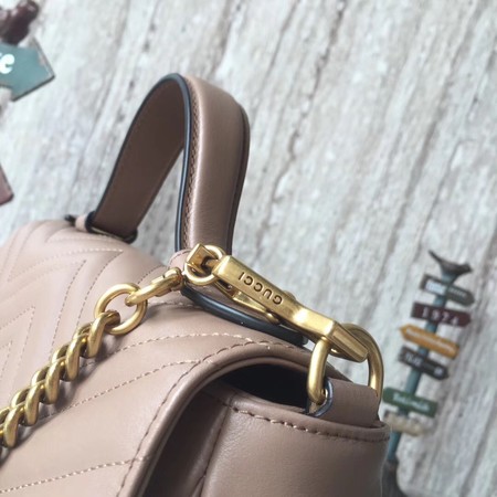 Gucci GG Marmont Small Top Handle Bag 498110 Apricot