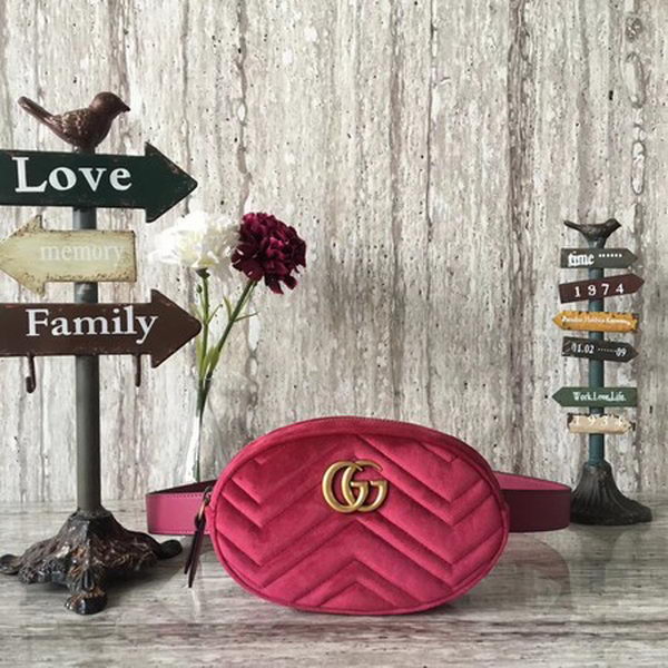 Gucci GG Marmont Velvet Belt Bag 476434 Rose