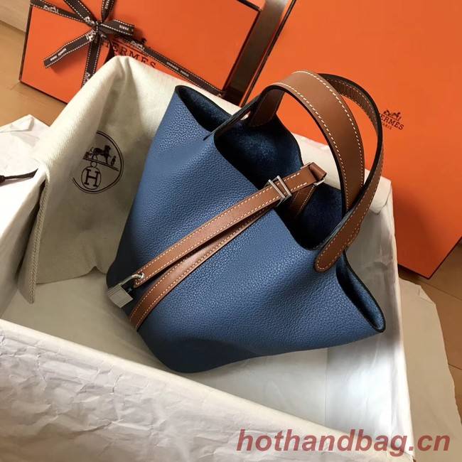 Hermes Picotin Lock PM Bags Original Leather H8688 blue&brown