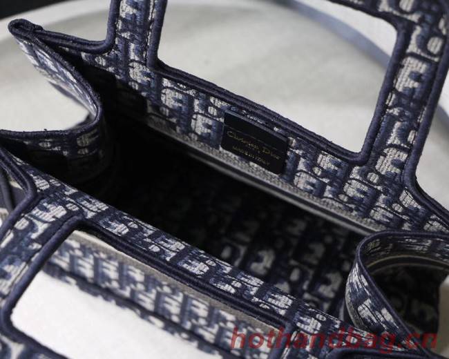 DIOR TOTE BAG IN EMBROIDERED CANVAS C1288 blue