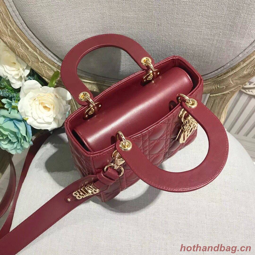 Dior LADY DIOR CALFSKIN BAG CD3891 Burgundy