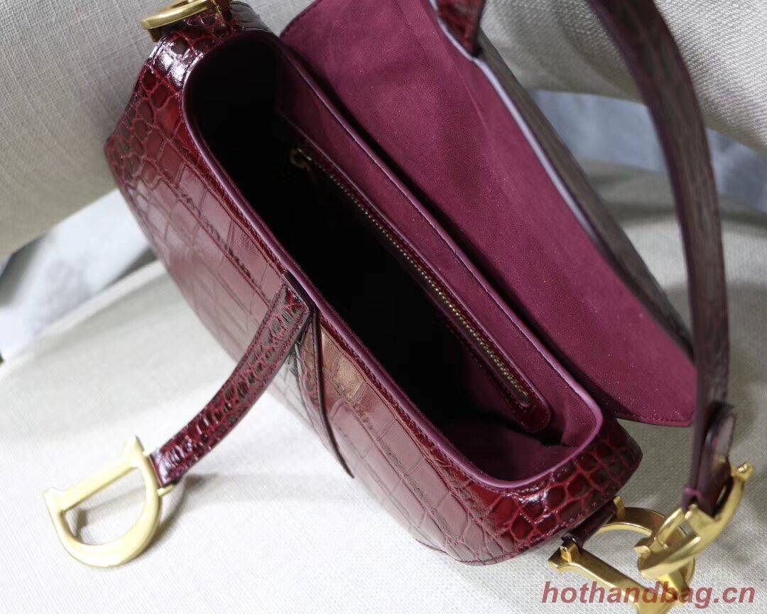 Dior SADDLE SOFT CALFSKIN BAG C9045 Burgundy