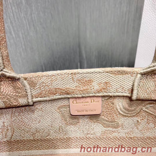DIOR BOOK TOTE BAG IN EMBROIDERED CANVAS C1287 Beige
