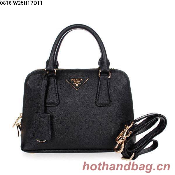 Prada Original Leather Medium Shell Bag P0837 Black Prada Original Leather Medium Shell Bag P0837 Black
