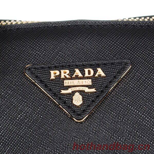 Prada Original Leather Medium Shell Bag P0837 Black Prada Original Leather Medium Shell Bag P0837 Black