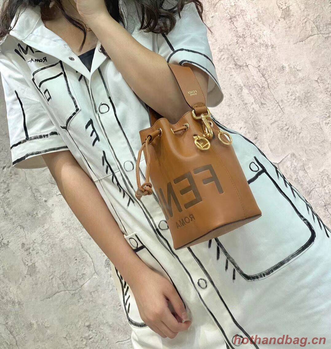 FENDI MON TRESOR Brown leather mini-bag 8BS010