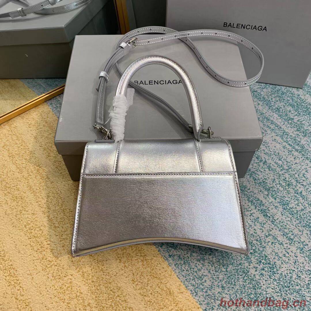 Balenciaga HOURGLASS SMALL TOP HANDLE BAG B108895-1 Silver 