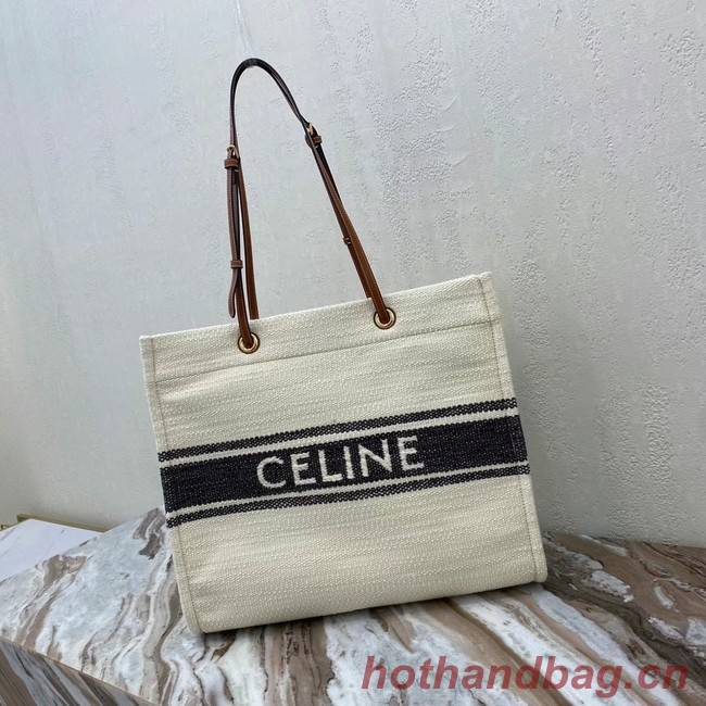 Celine SQUARED CABAS CELINE IN PLEIN SOLEIL TEXTILE AND CALFSKIN 192172 black