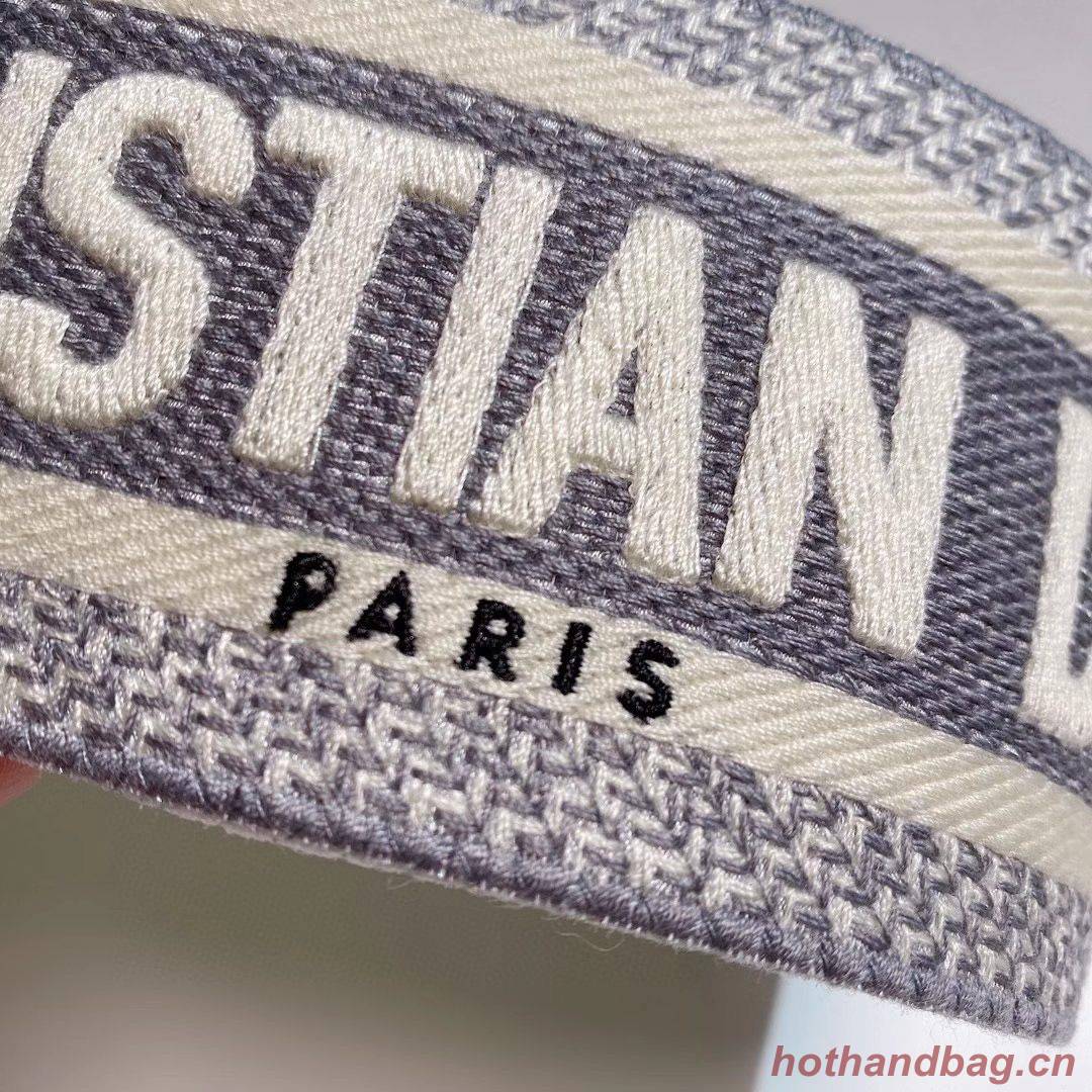 Dior Belt 65 mm Embroidered Canvas M928 Gray & Cream