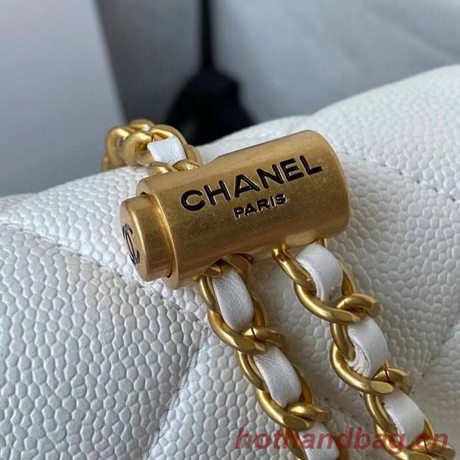 Chanel Flap Shoulder Bag Grained Calfskin AS2855 white 