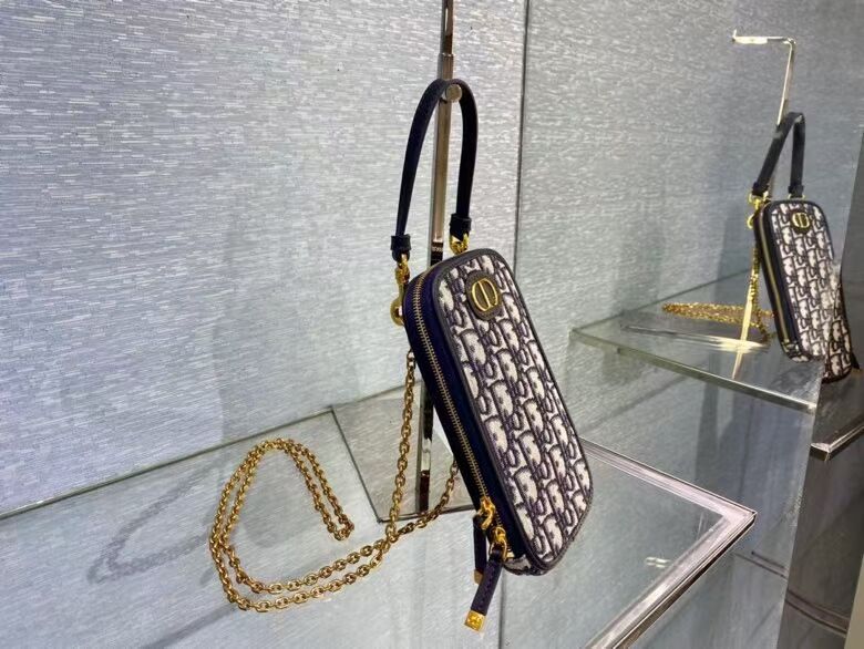 DIOR MINI BOBBY BAG Embroidery C0955A dark blue
