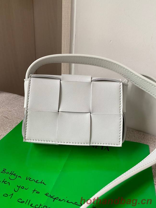 Bottega Veneta CASSETTE Mini intreccio leather cross-body bag 666688 MIRTH WASHED