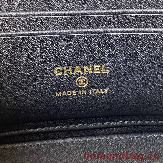 CHANEL HANDBAG Gold-Tone Metal AP2805 black
