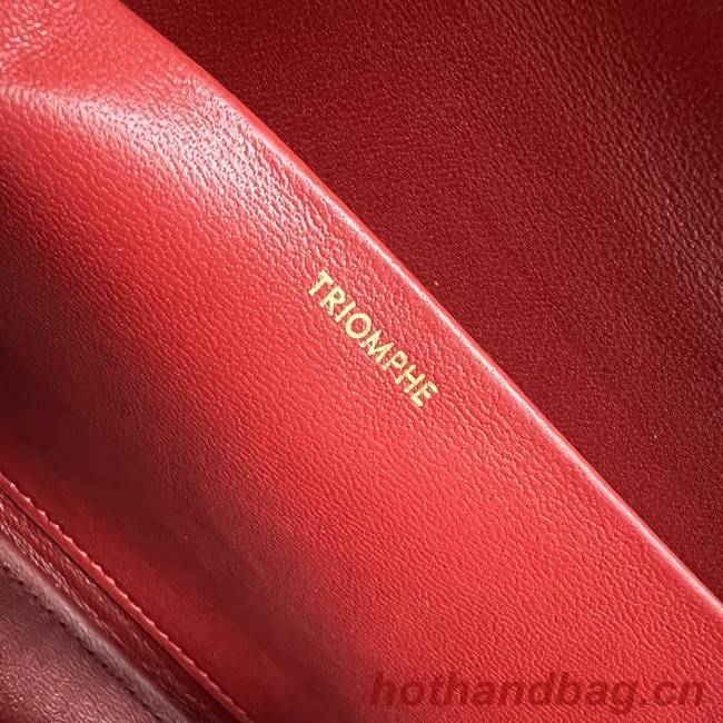 Celine CHAIN SHOULDER BAG TRIOMPHE IN SHINY CALFSKIN 197993 LIGHT BURGUNDY