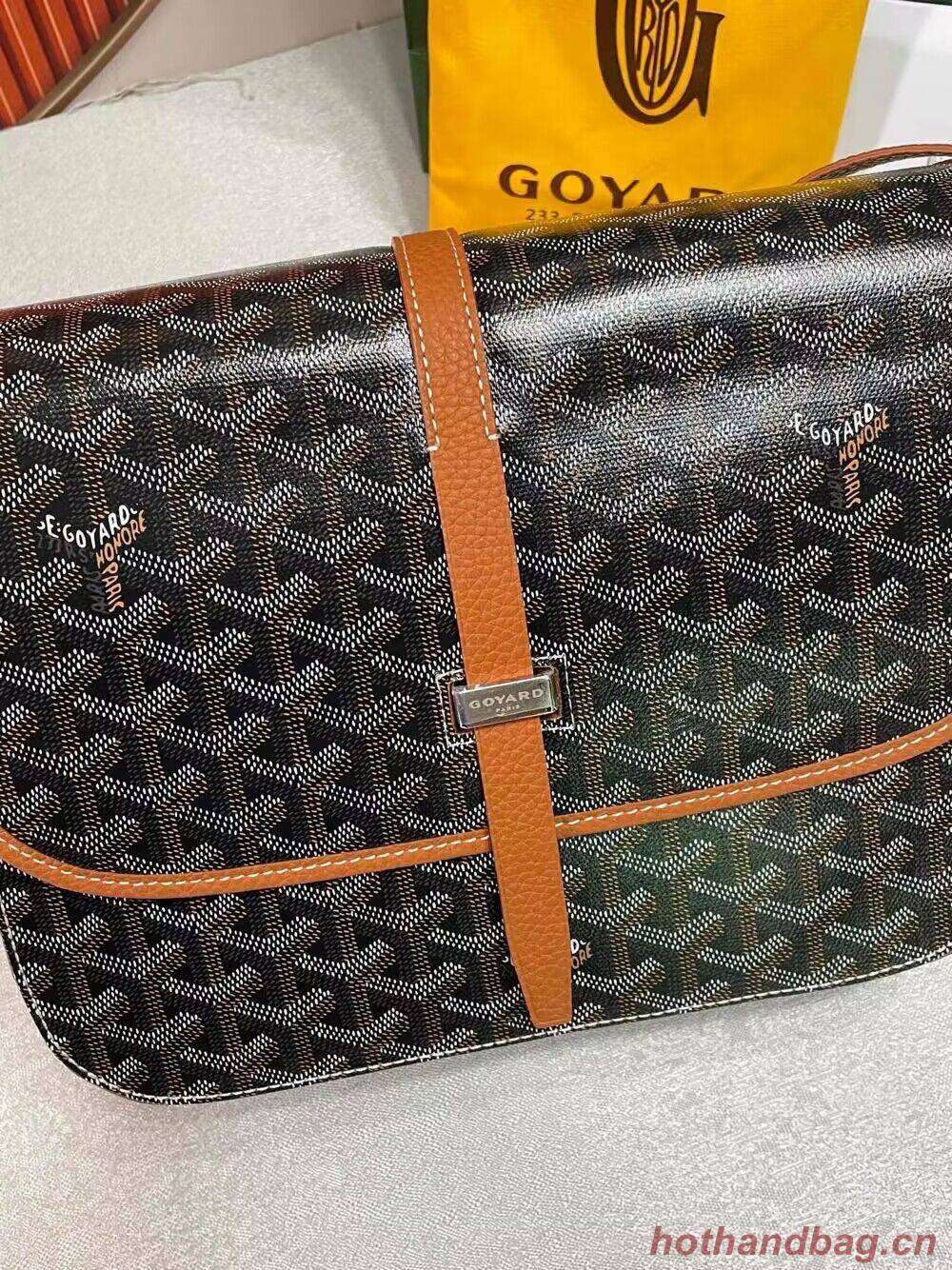 Goyard Calfskin Leather Delvedere MM Bag G36023 Brown