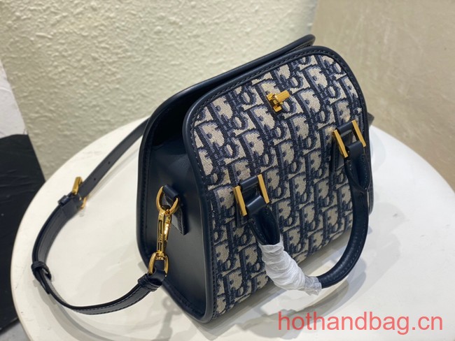 DIOR MEDIUM BOSTON BAG Box Oblique Jacquard M8675 blue