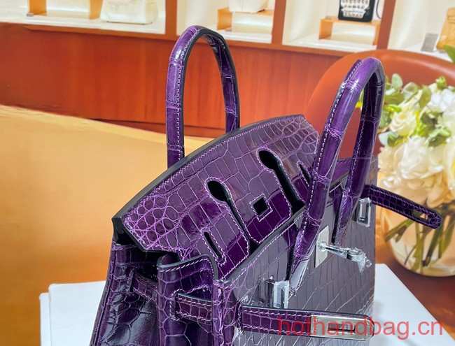 Hermes Birkin 30CM Original Crocodile Leather Bag 5530 Deep Purple