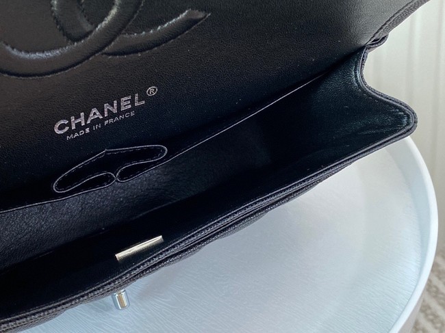 CHANEL CLASSIC 11.12 HANDBAG AS01112 BLACK&Silver Metal