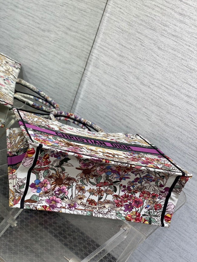 Large Dior Book Tote Ecru Multicolor Dior 4 Saisons Ete Soleil Embroidery M1286ZE