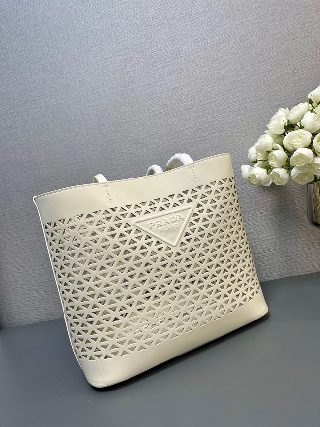 Prada Panier leather tote-bag 1BG503 white