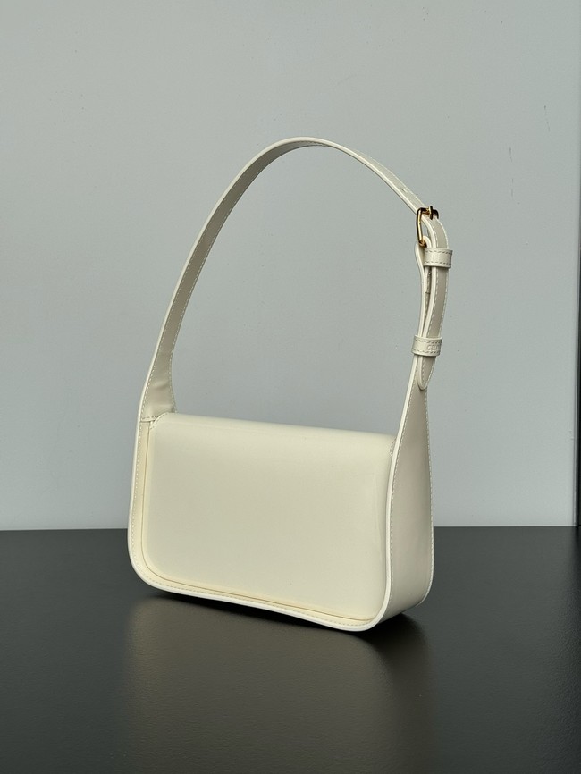 CELINE SHOULDER BAG TERENCE IN PATENT CALFSKIN 118313 white