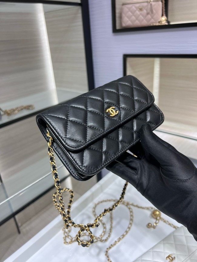 Chanel CLASSIC WALLET ON CHAIN AP3071 black