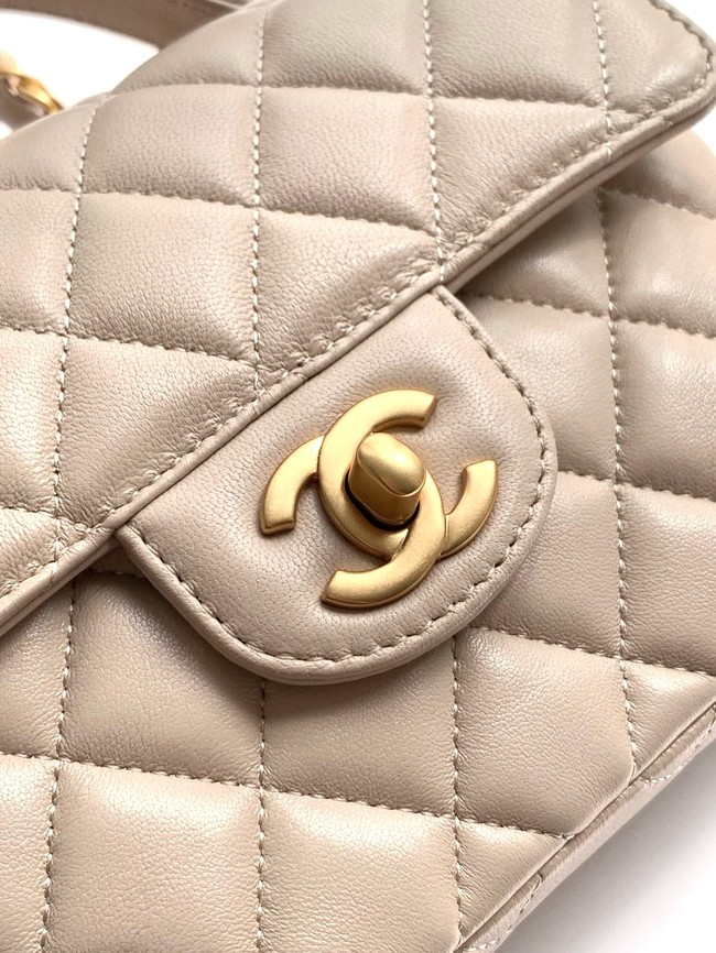Chanel SMALL FLAP BAG WITH TOP HANDLE AS5355 Cream