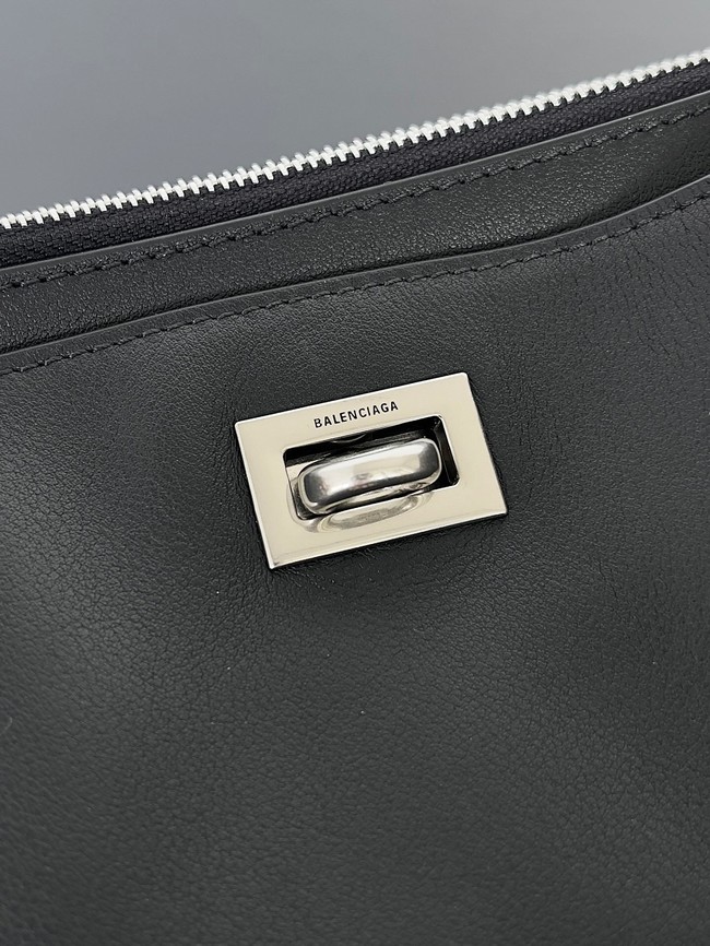 Balenciaga Rodeo Mini Handbag smooth calfskin 795455 black&Silver