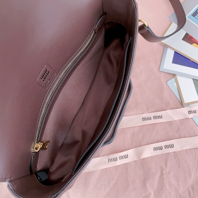 MIU MIU Leather Shoulder Bags 5BD270 Burgundy