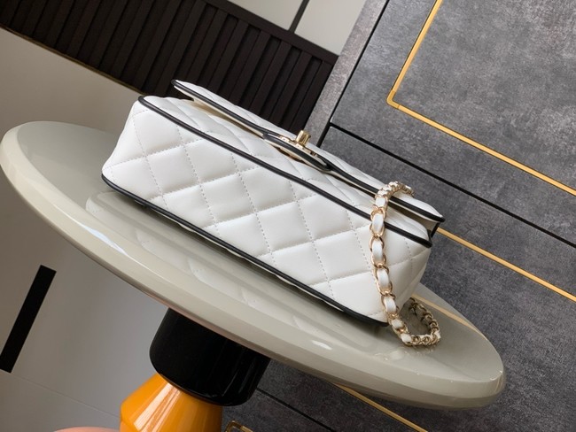 CHANEL FLAP BAG Lambskin AS5150 White