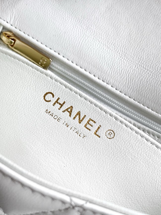 CHANEL MINI FLAP BAG Lambskin AS5151 White & Black