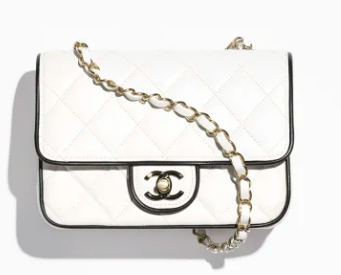 CHANEL MINI FLAP BAG Lambskin AS5151 White & Black