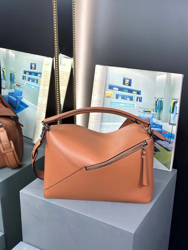 Loewe Large grainy cowhide leather Puzzle bag 231095 Tan