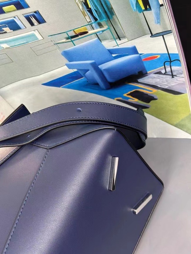 Loewe Large grainy cowhide leather Puzzle bag 242488 dark blue