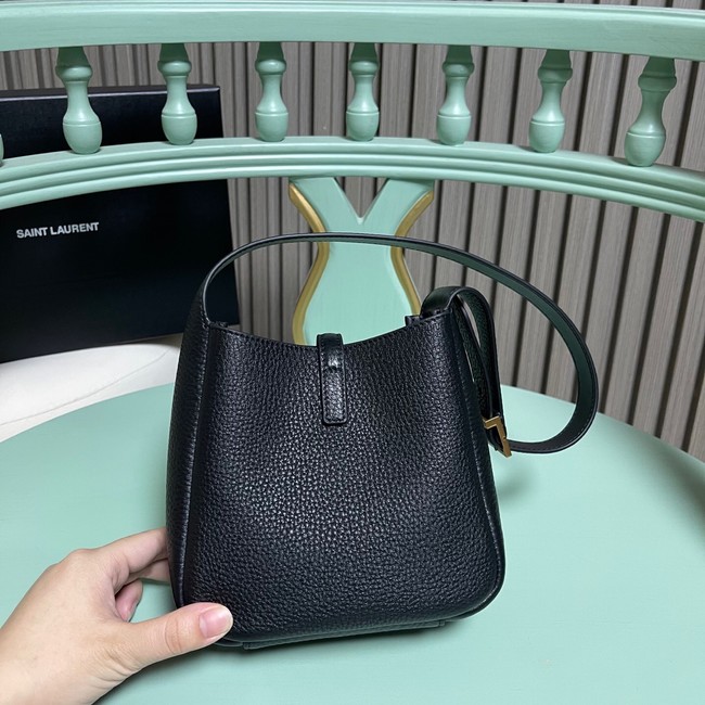 SAINT LAURENT LE 5 A 7 SUPPLE BABY IN GRAINED LEATHER 809461 black