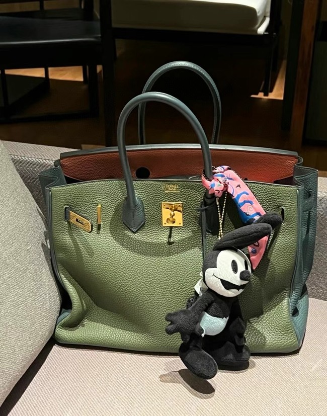 Hermes Birkin Tote Bag Original Togo Leather 6635 Khaki & camel