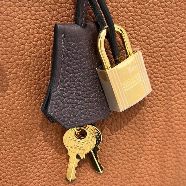 Hermes Birkin Tote Bag Original Togo Leather 6635 camel&coffce